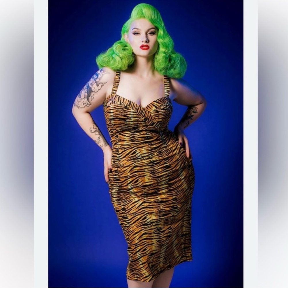 Deadly Dames Tiger Print Dress XL